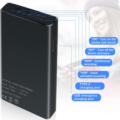 Enregistreur intelligent de réduction de bruit MZ006 HD, capacité : 32 Go SH36021403-07